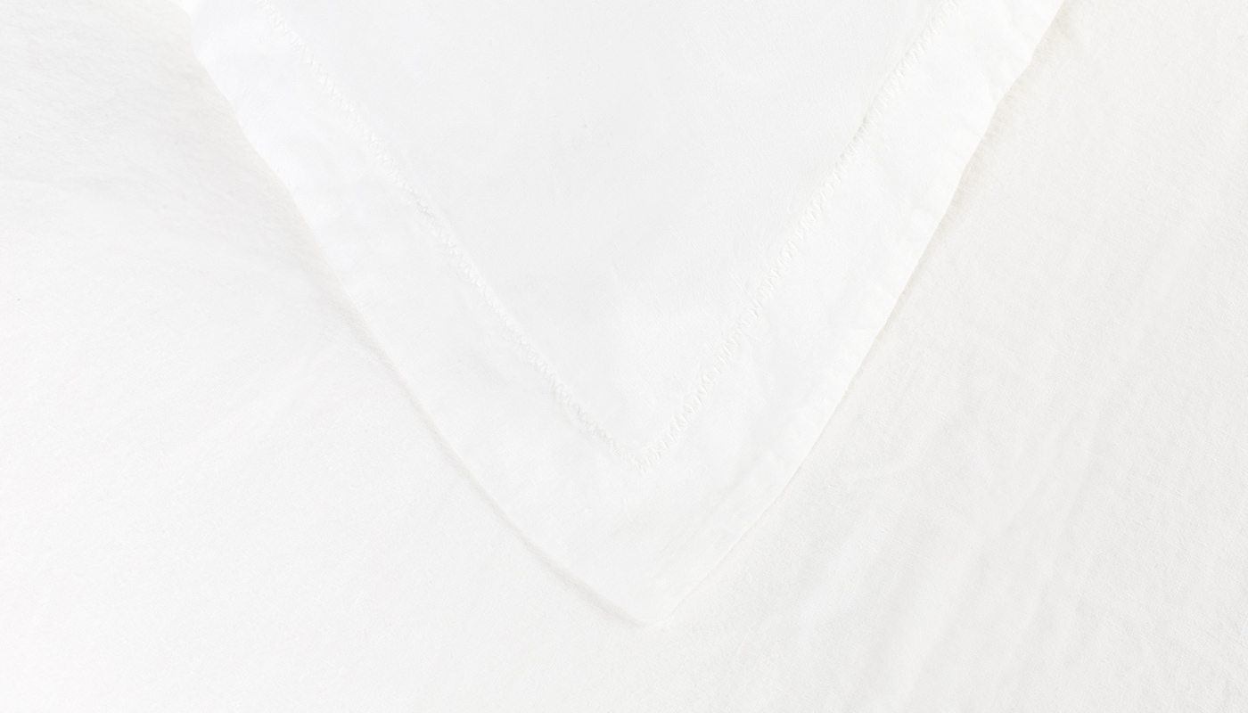 Heal's Washed Linen White Double Fitted Sheet