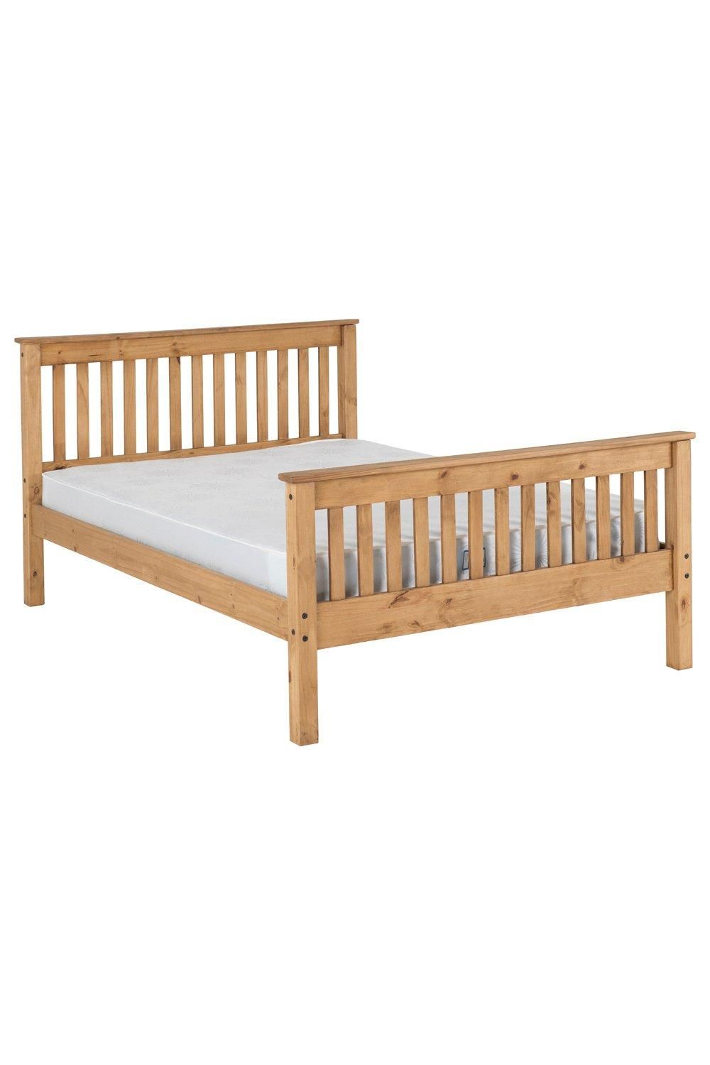 Seconique Monaco 4'6" Double Bed High Foot End in Natural