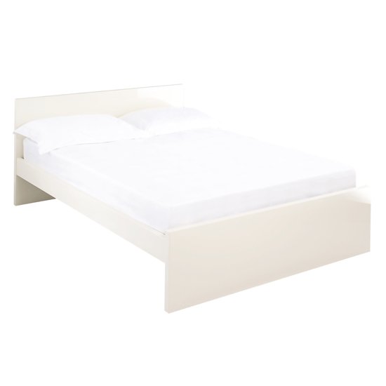 Curio Cream High Gloss Finish Double Bed