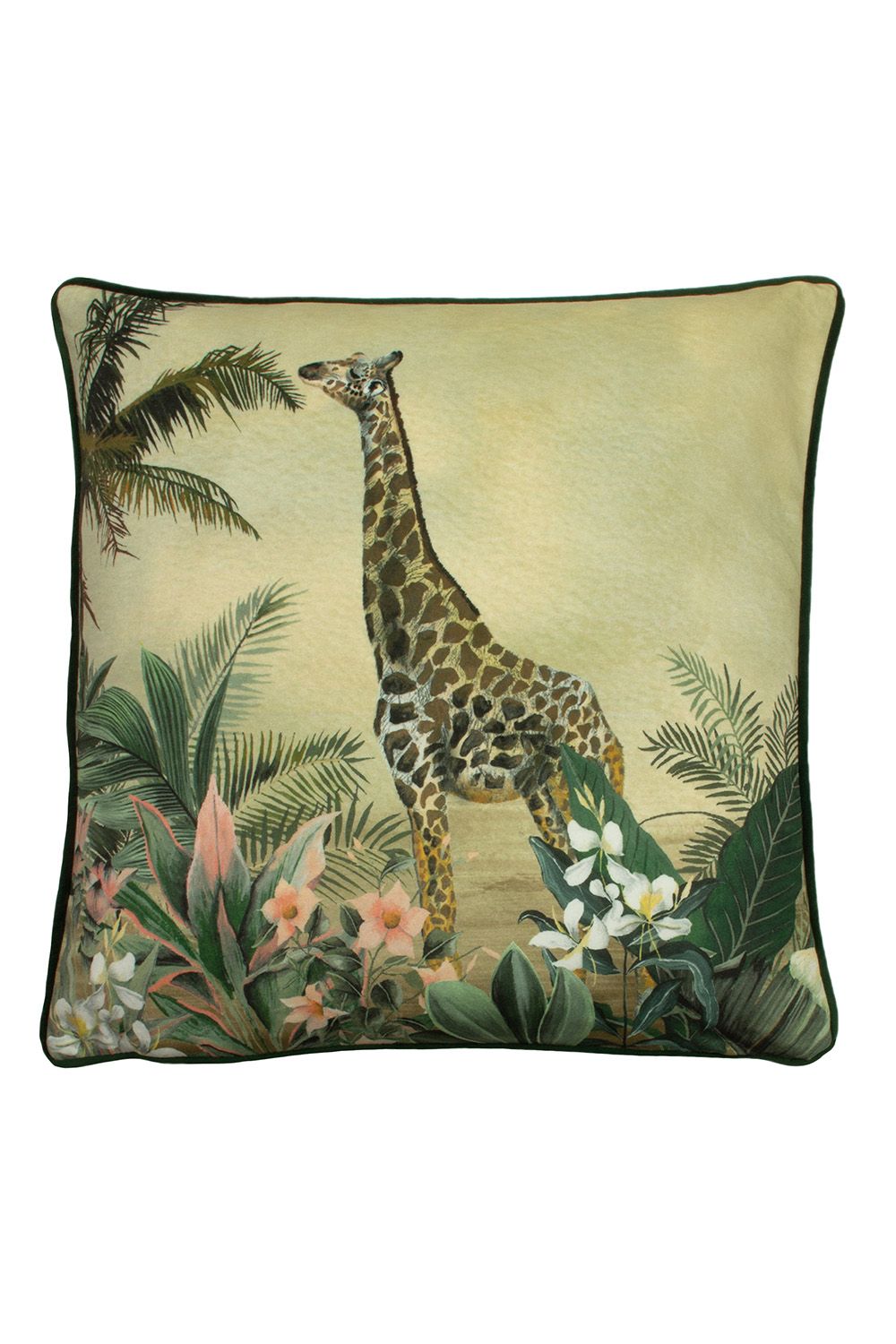 Evans Lichfield Manyara Giraffe Printed Piped Cushion