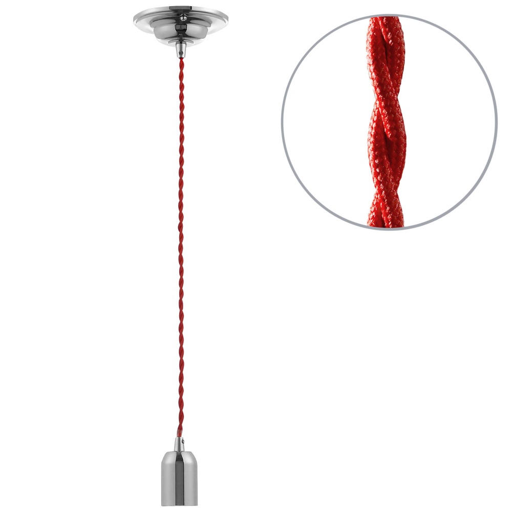 Red Twisted Cable Kit, Polished Nickel