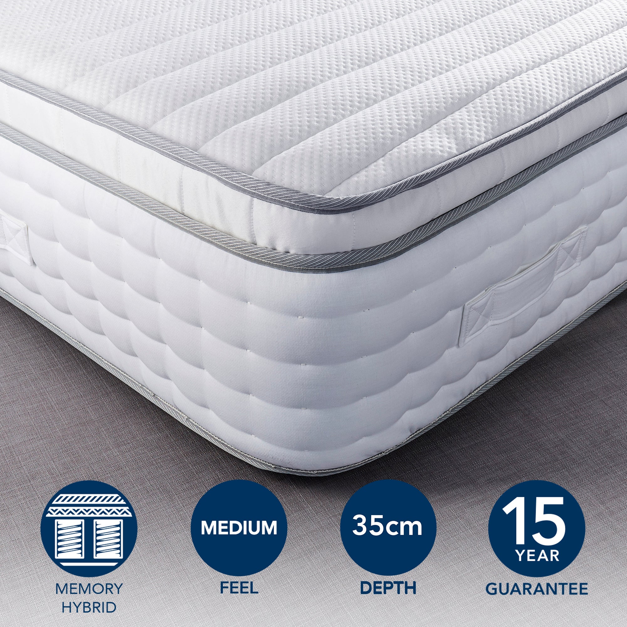Hotel Memory Foam Pillow Top 2000 Pocket Sprung Mattress White