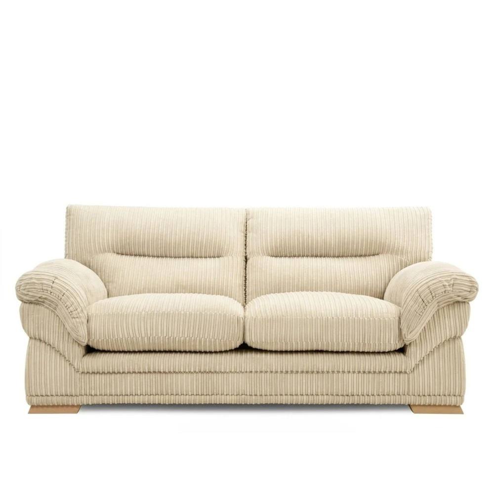 Bliss Furniture Amalfi 3 Seater Claude Sofa Modern Plush Fabric in Cream