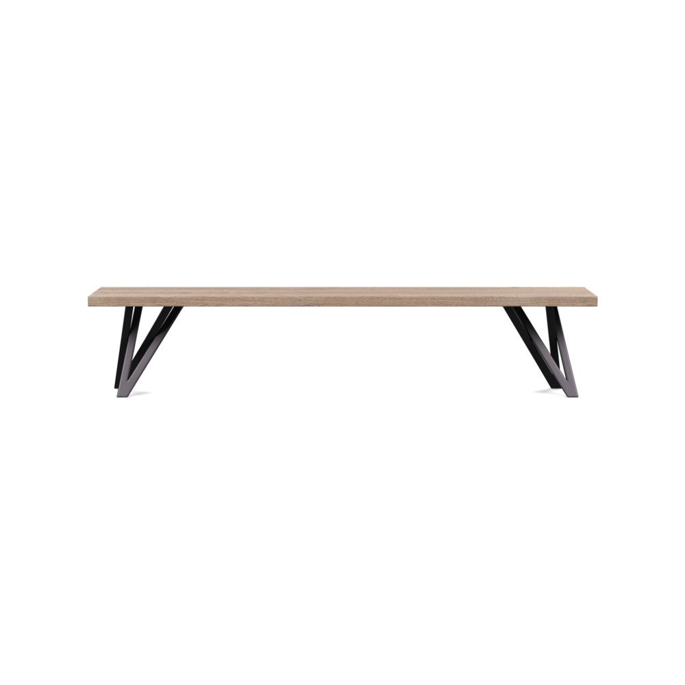 Heal's Vienna Bench 200x35cm Grey Oiled Oak Straight Edge Filled