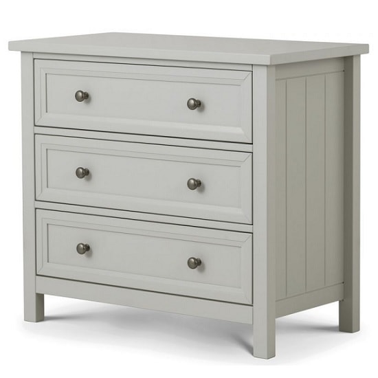 Cheshire Chest Of Drawers In Dove Grey Lacquer With 3 Drawers