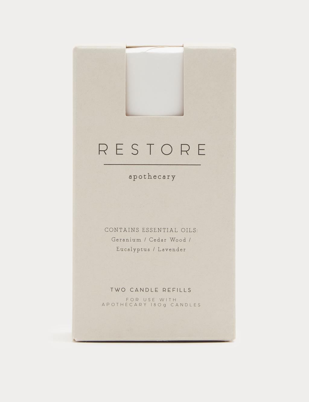 Apothecary Set of 2 Restore Candle Refills White