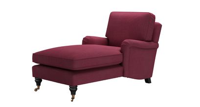 Bluebell Chaise Armchair in Boysenberry Brushed Linen Cotton - sofa.com
