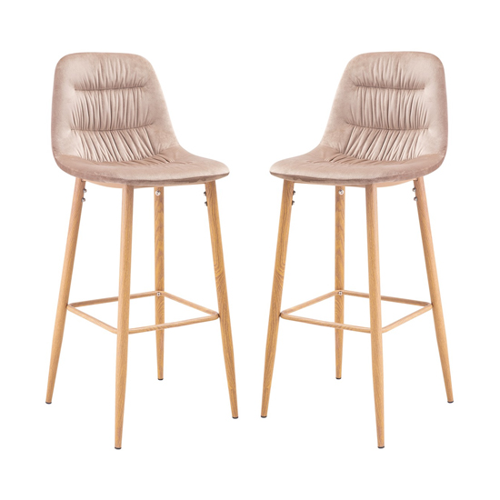 Harper Beige Finish Bar Stool In Pair