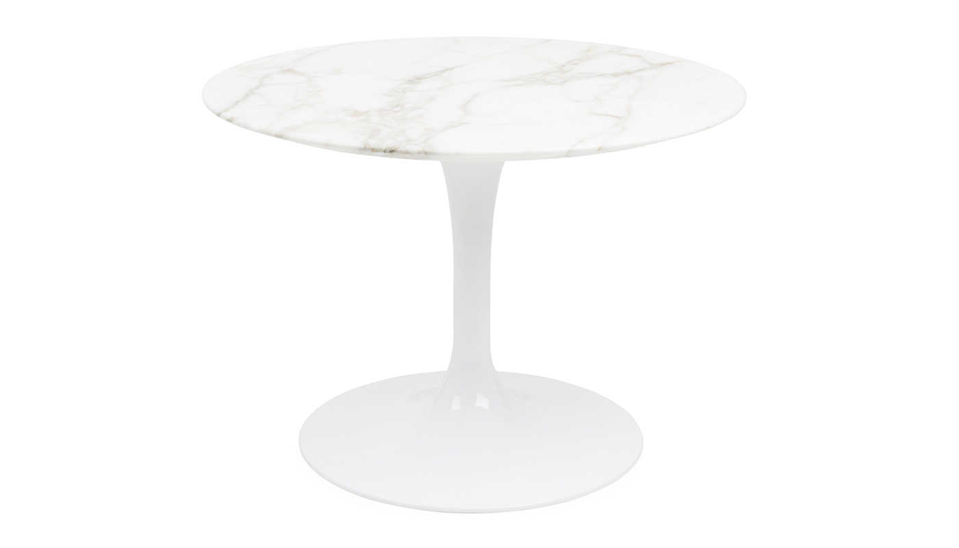 Knoll Saarinen Tulip Round Side Table Calacatta Marble Small