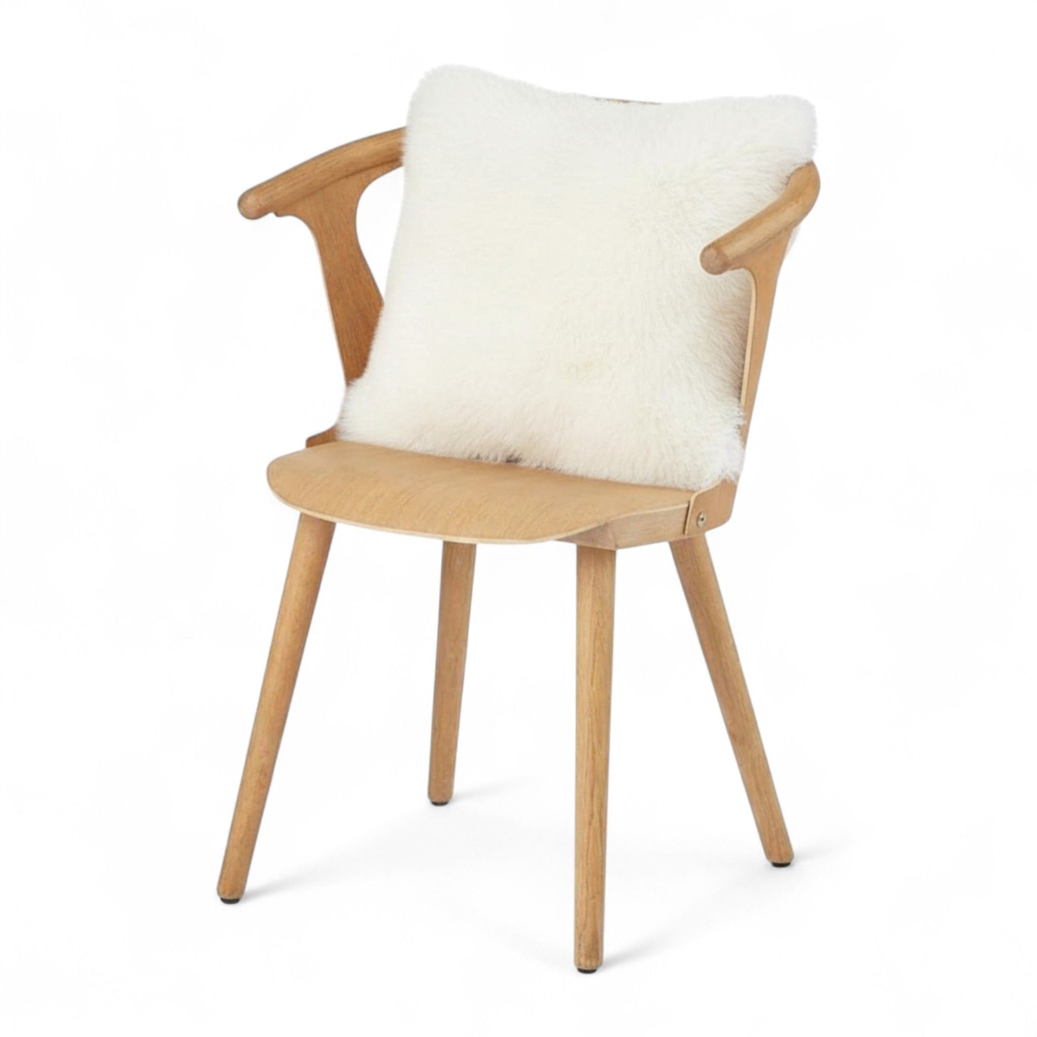 Infinity Leather Luxury Genuine Sheepskin 40x40cm Real Wool Single Sided Cushion in Ivory