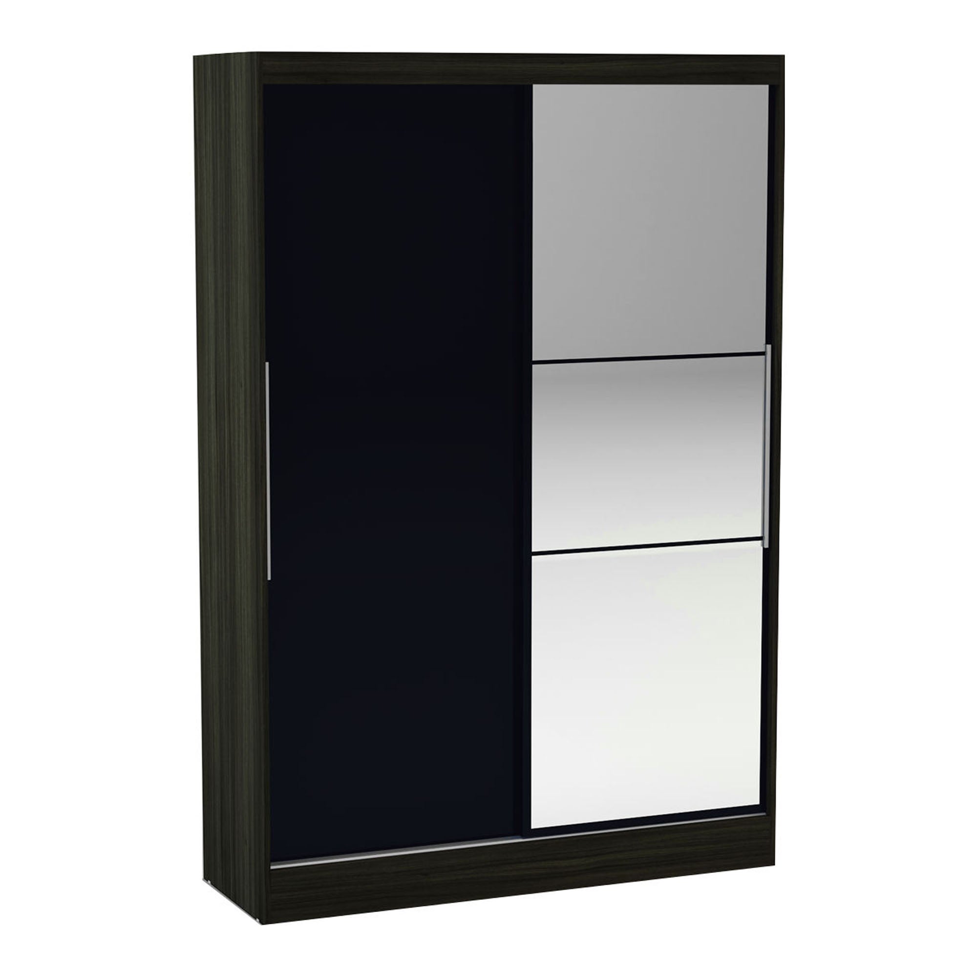 Lynx 2 Door Sliding Mirrored Wardrobe Natural/Black