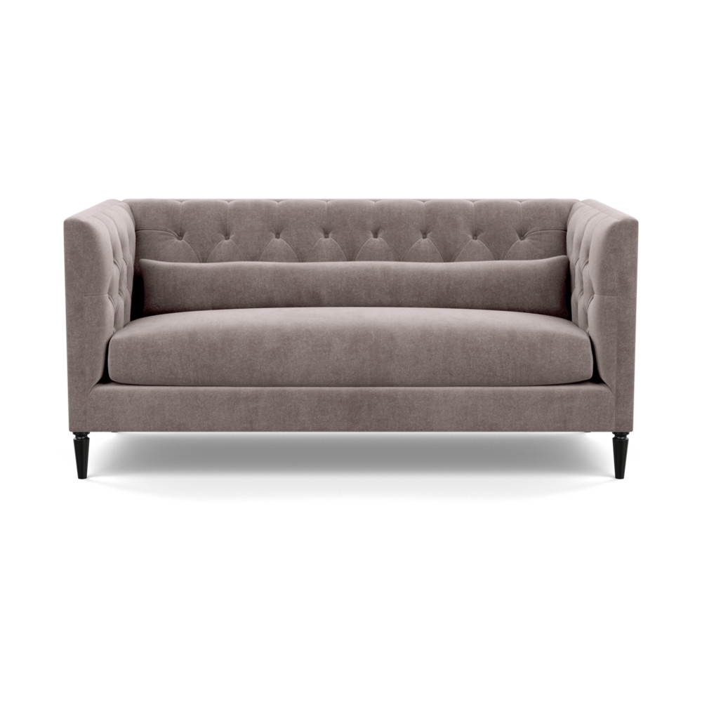 Heal's Balmoral 3 Seater Sofa Smart Luxe Velvet Mushroom Black Feet