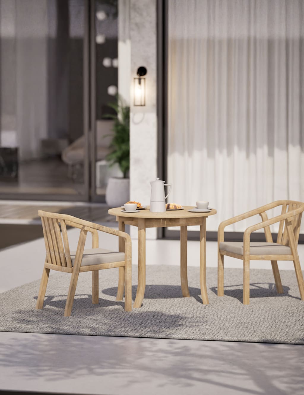 Royalcraft Maris 2-Seater Round Bistro Set Natural