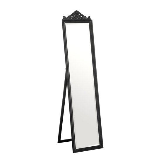 Boufoya Floor Standing Dressing Mirror In Matt Black