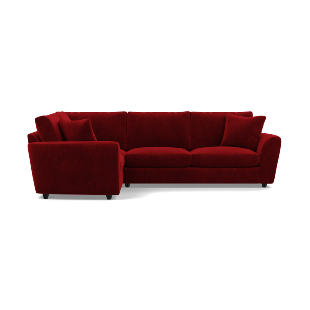 Heal's Snooze Left Hand Facing Corner Sofa Smart Luxe Velvet Mulberry Black