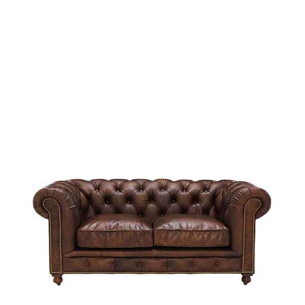 Asquith Leather 2 Seater Chesterfield Sofa  - Barker & Stonehouse