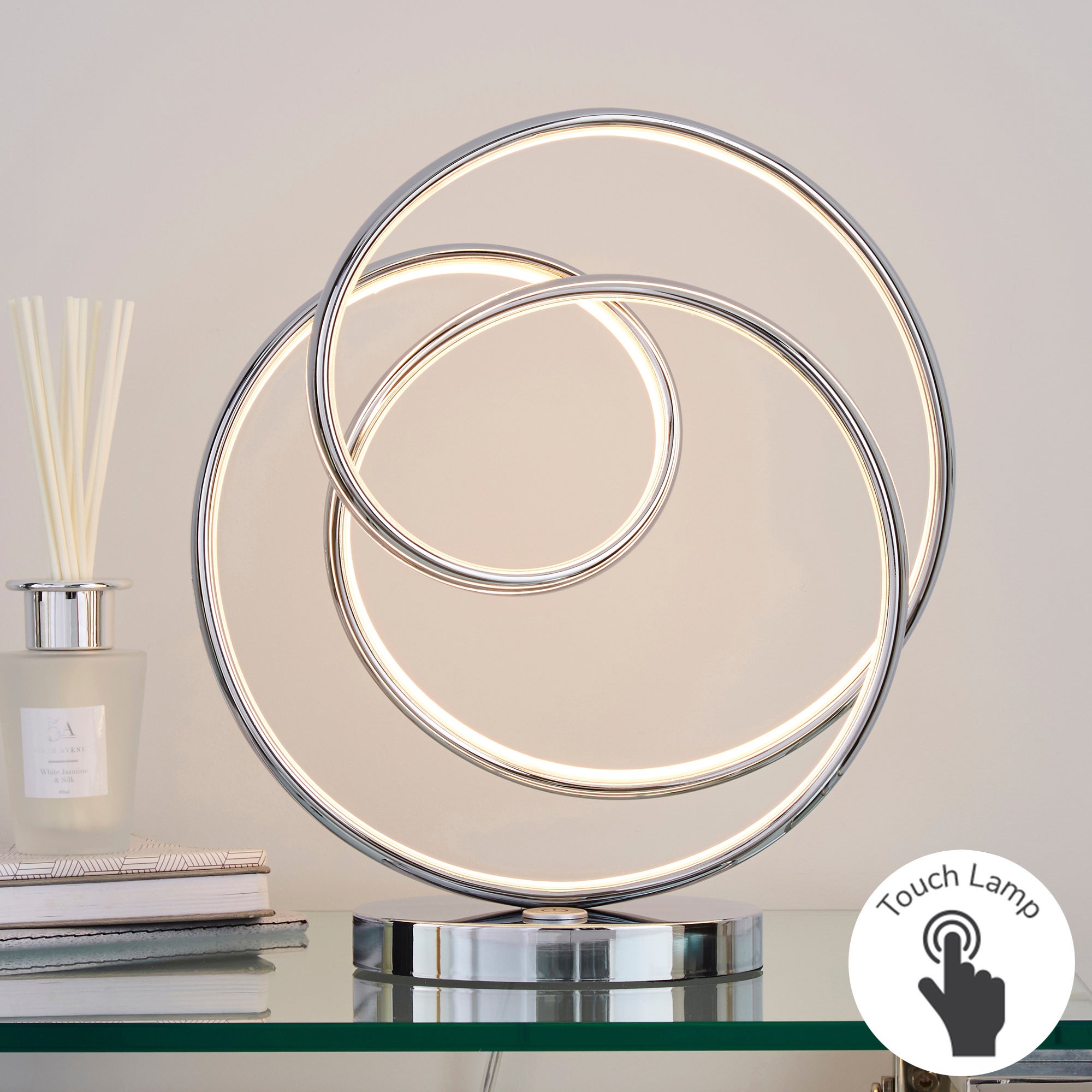 Lasse Integrated LED Touch Dimmable Table Lamp Chrome