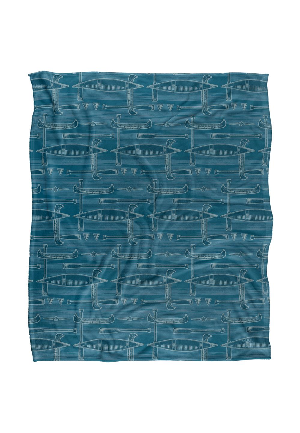 JQ Licensing Jl-Jp Lodge Canoe Pattern 2 Silky Touch Super Soft Throw Blanket 152 X 127 cm in White
