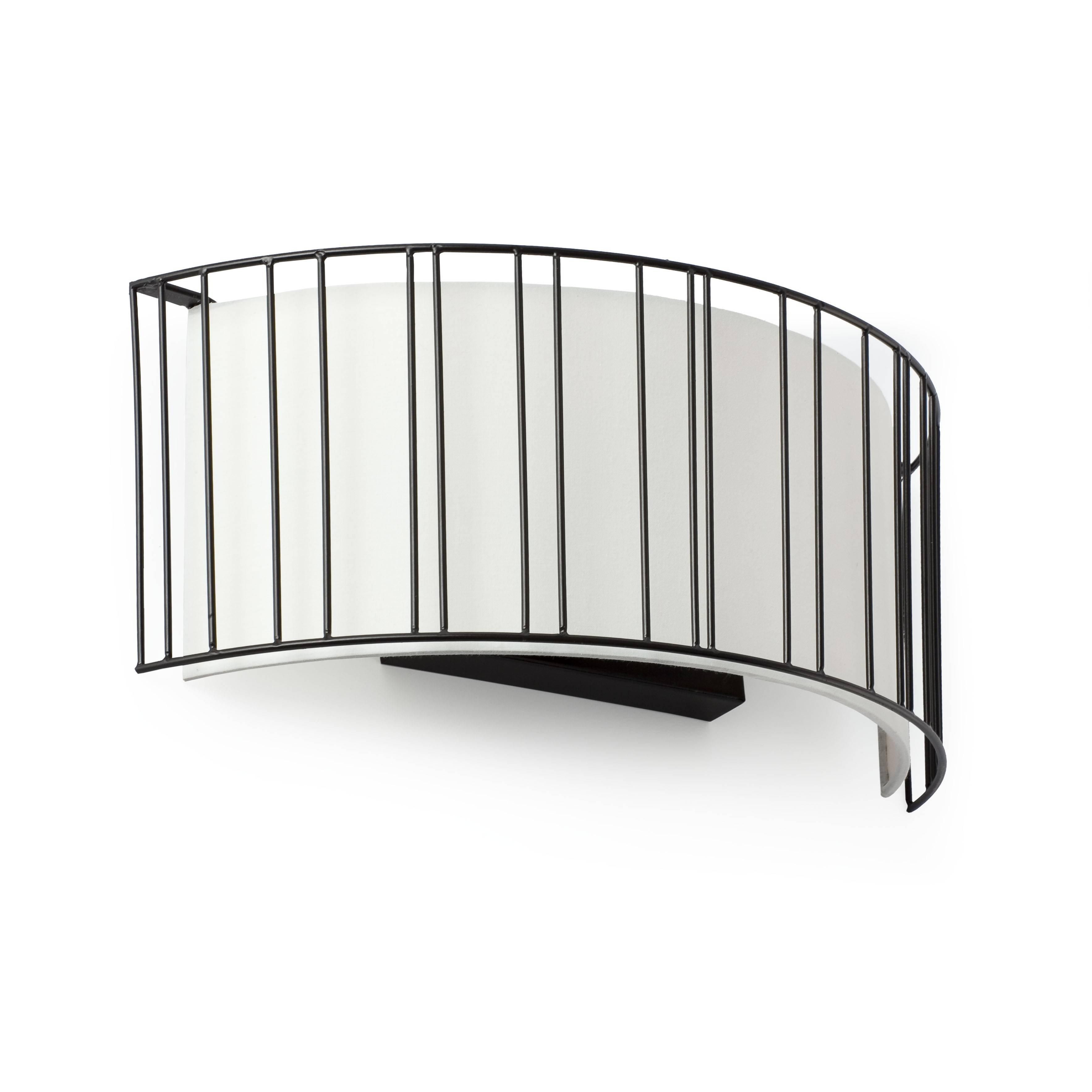 Netlighting Linda 2 Light Indoor Wall Light Black with White Shade E27