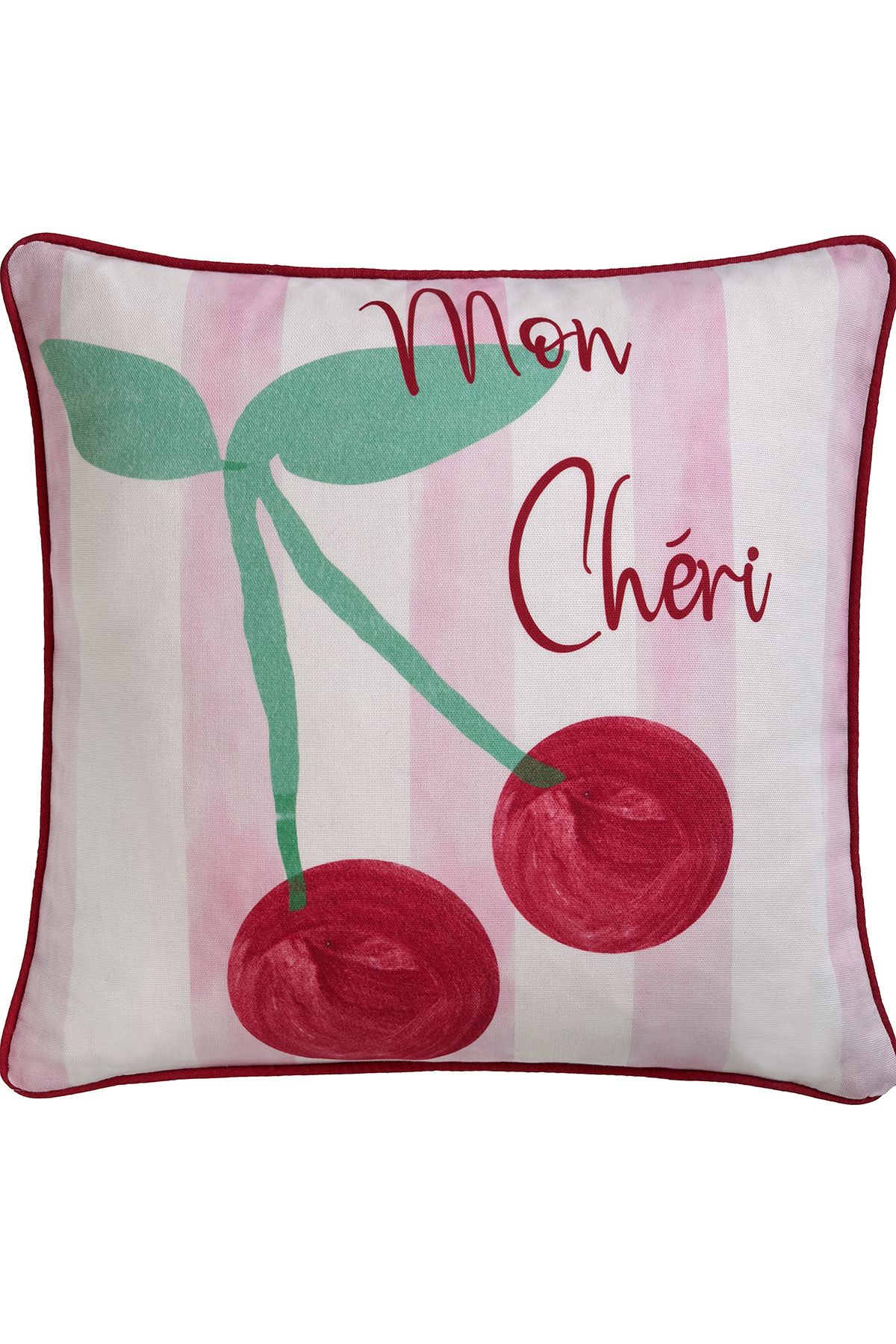 Fusion 'Cherry' UV & Water Resistant Cherry Motif Outdoor Cushion in Pink 2