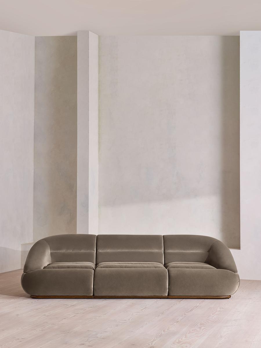 Edison Modular Sofa, Four Seater, Velvet, Taupe