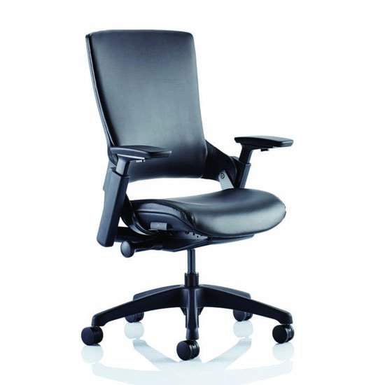 Molet Black Back Leather Office Chair In Black