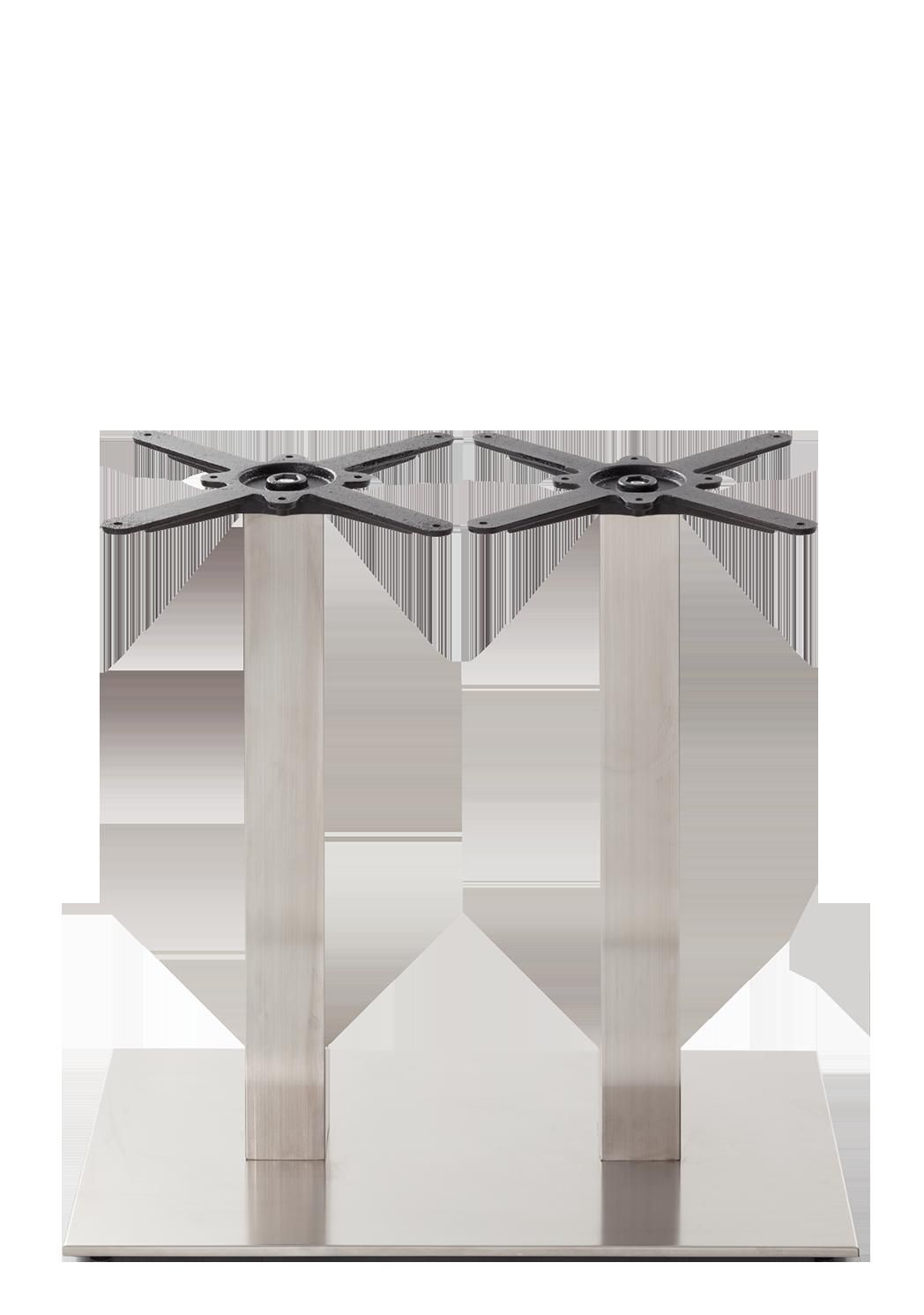 netfurniture Rectangular Stainless Steel Table Base - Twin - Height - 730 Mm in Silver