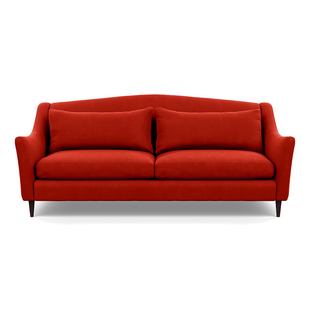 Heal's Somerset 4 Seater Sofa Varese Velvet Terracotta Dark Stain