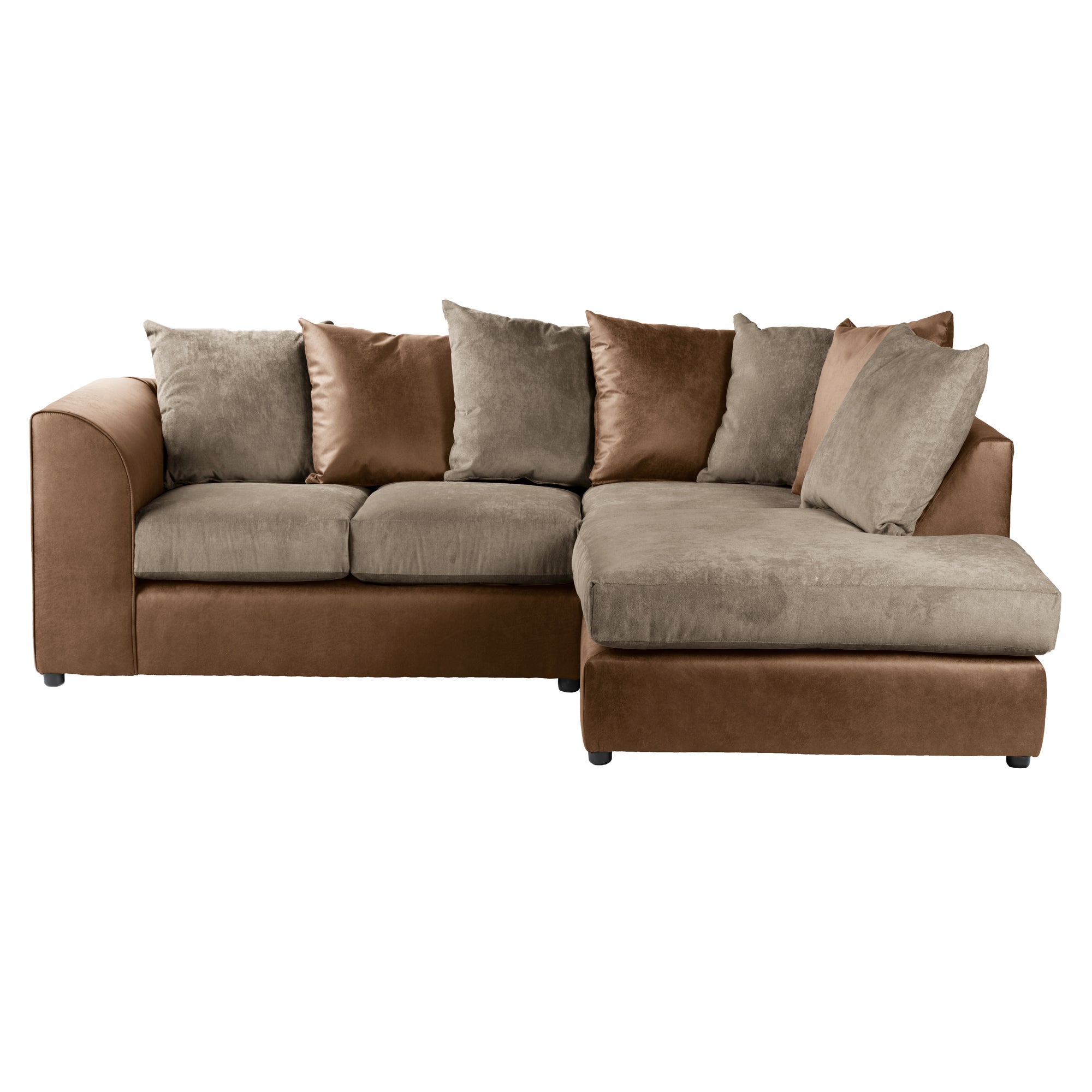 Blake Fabric Combo Right Hand Corner Sofa Brown
