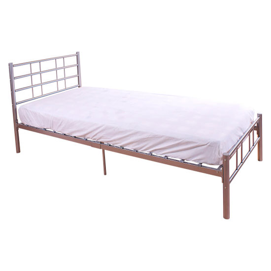 Morgan Metal Single Bed In Silver