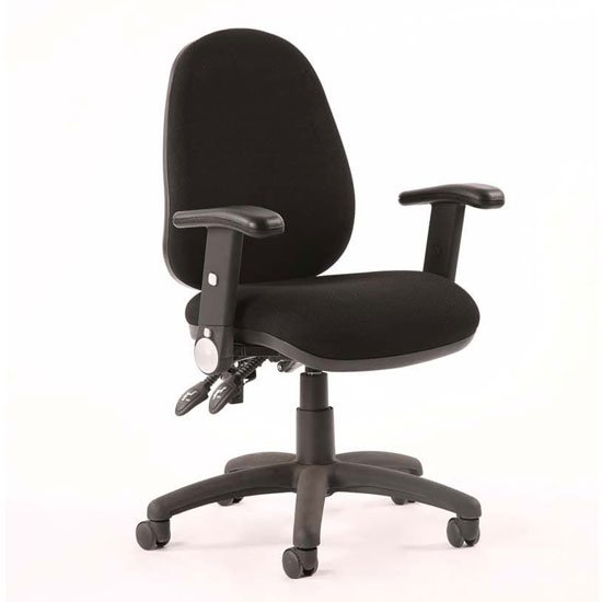 Luna II Office Chair In Black With Folding Arms