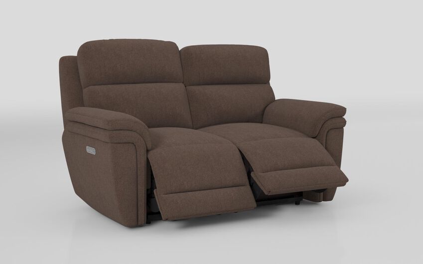 Brown Fabric Maer 2 Seater Power Sofa with Power Head Tilt & Lumbar