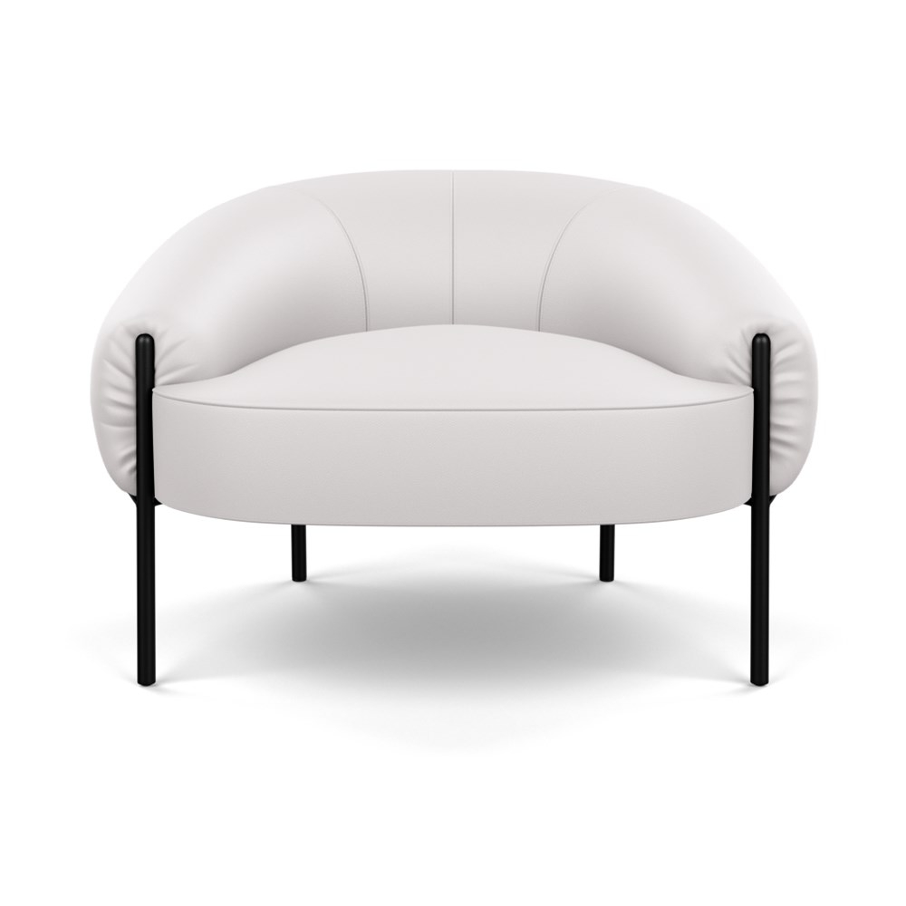 Heal's Isola Armchair Leather Grain White 000 Black Feet
