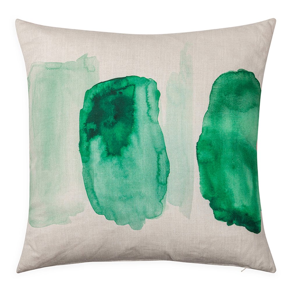 Heal's Painterly Cushion Green 45cm x 45cm