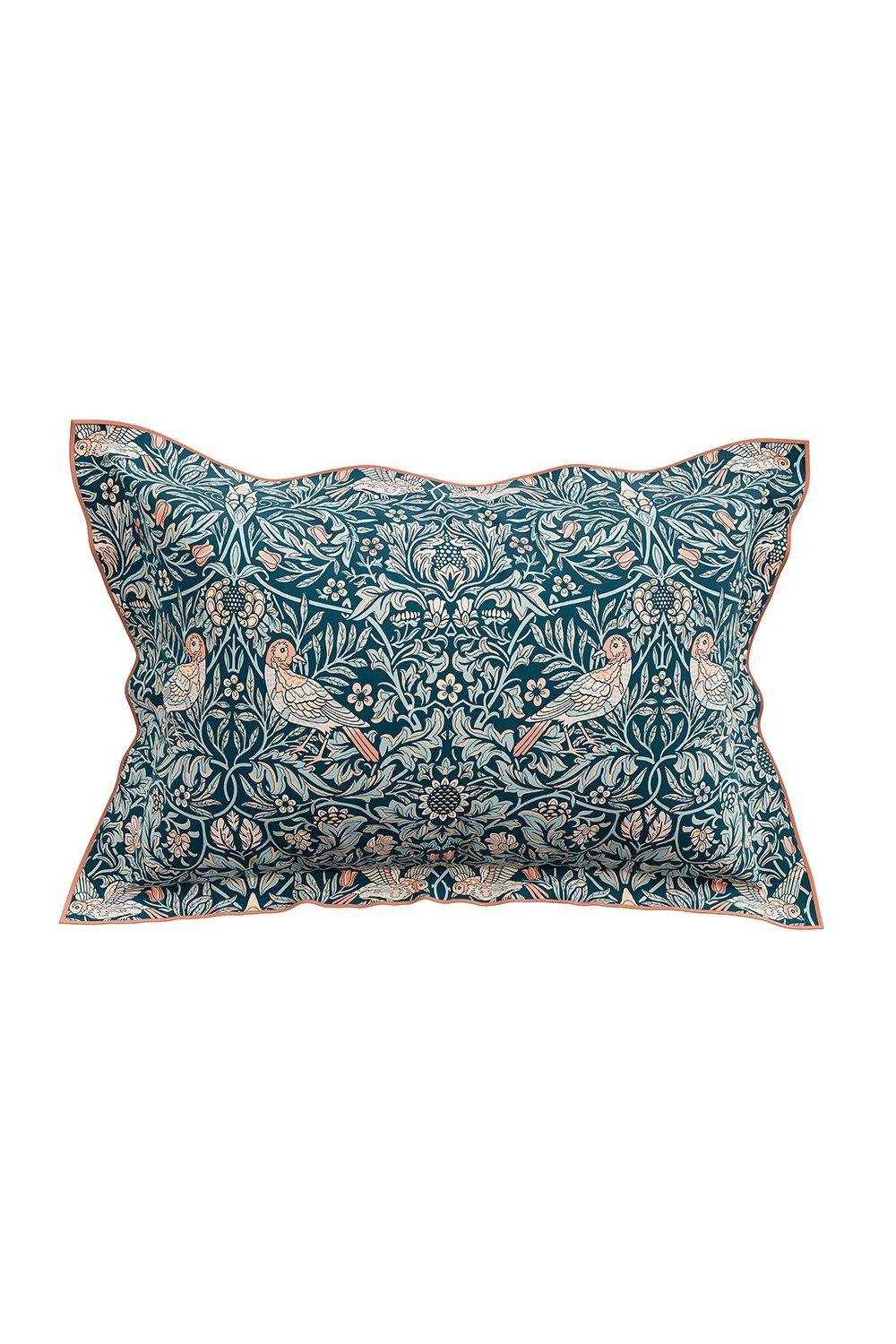 Morris & Co 'Bird' Cotton Duvet Cover Set in Blue 4