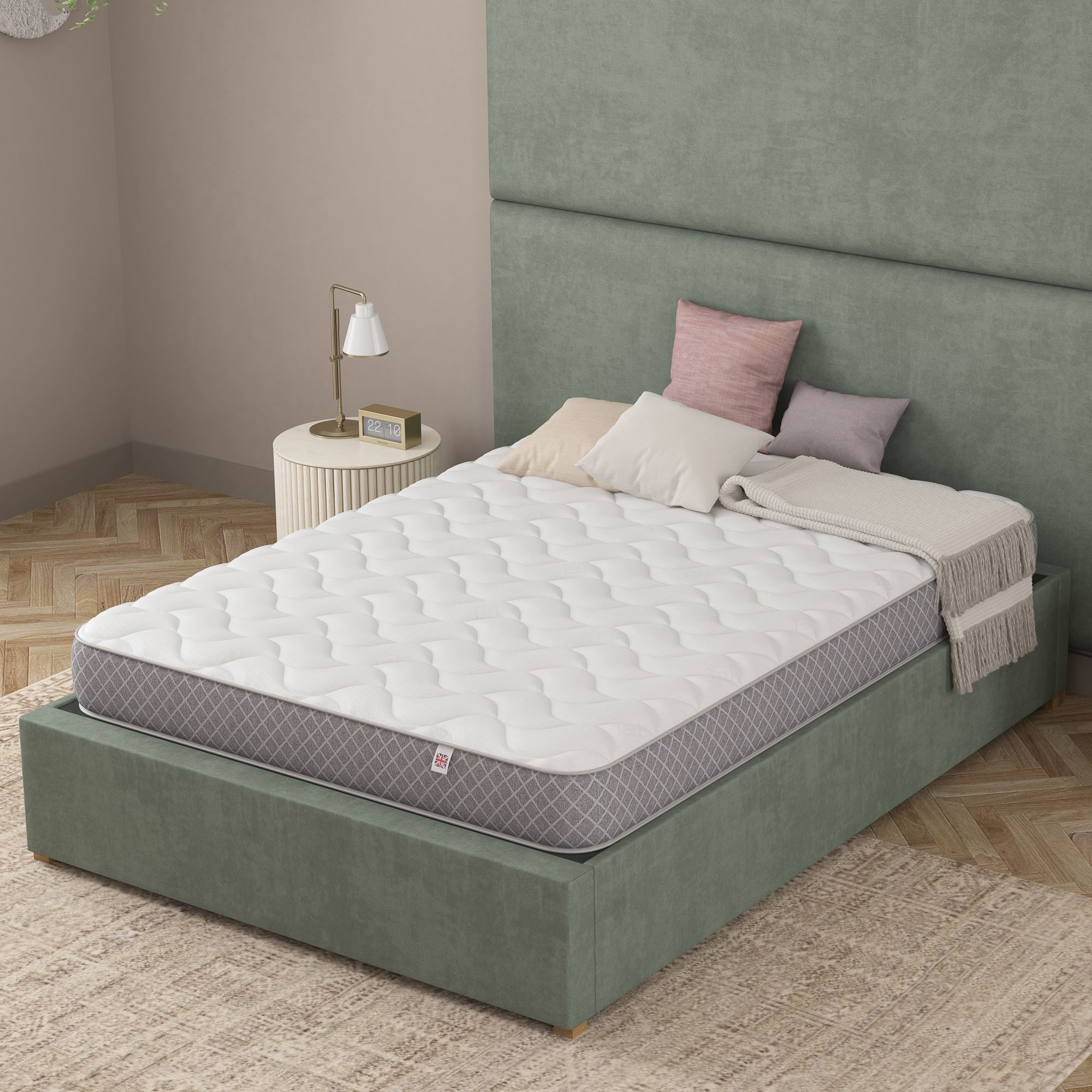 Catherine Lansfield Tranquil Nights Hybrid Mattress in White