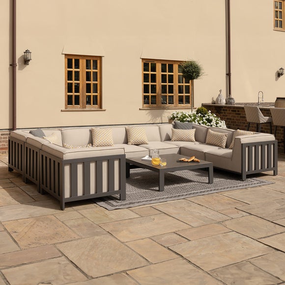 Maze Ibiza U Shape Garden Sofa Set with Square Table