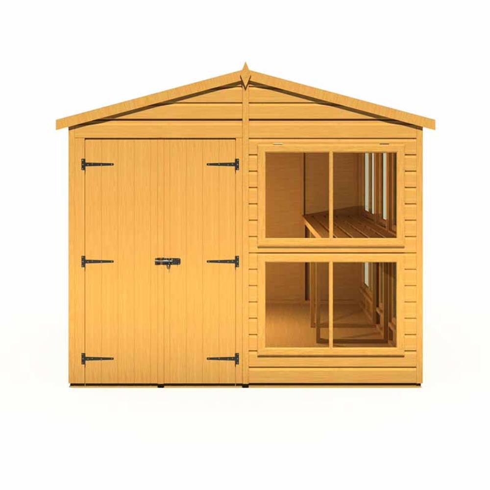 Shires Sun Hut 8 x 10 Feet Potting Shed - L298 x W244.8 x H222.5 cm in Brown