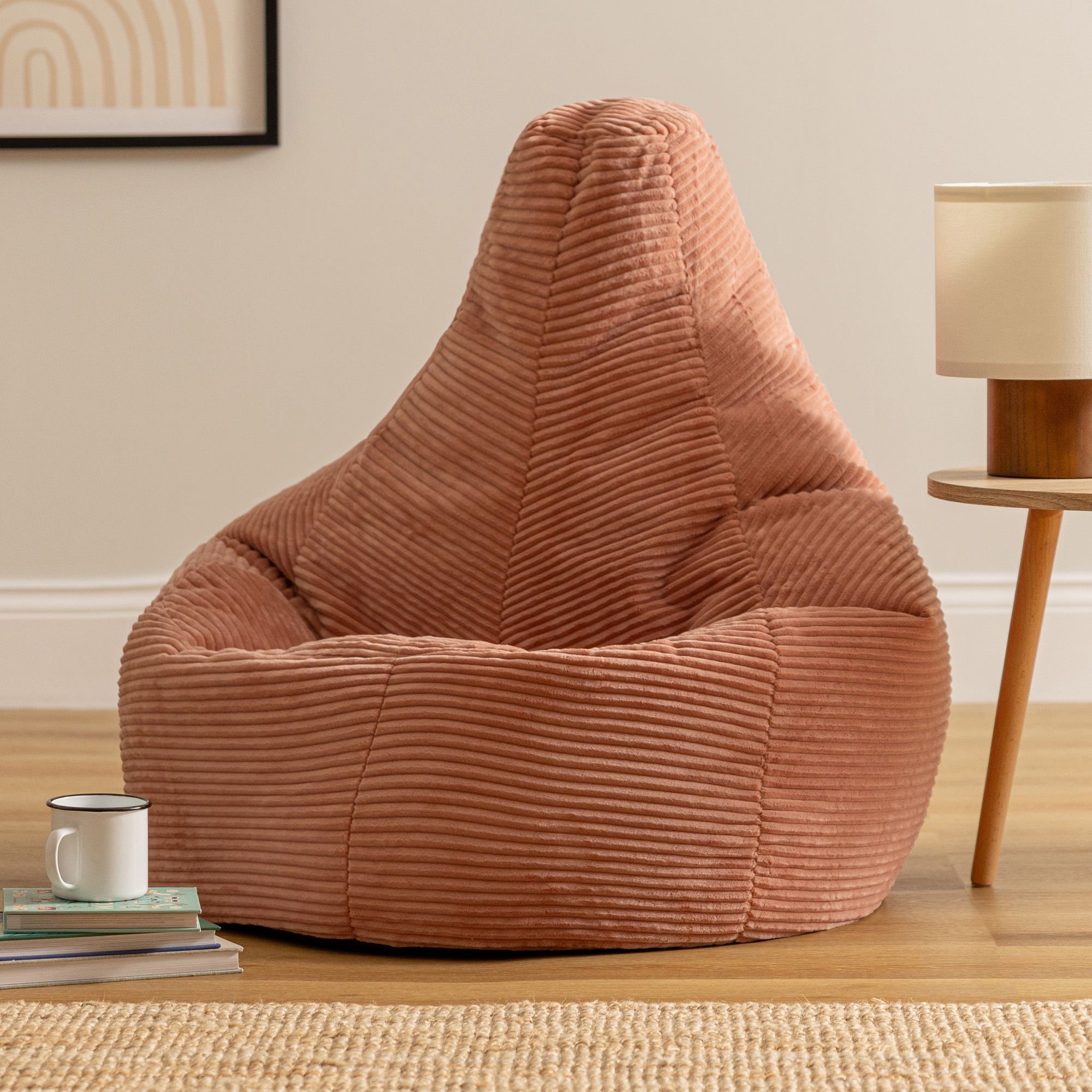 icon Dalton Medium Bean bag, Corduroy in Pink