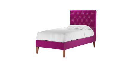 Rosalie 130cm Single Bed in Peony Cotton Matt Velvet - sofa.com