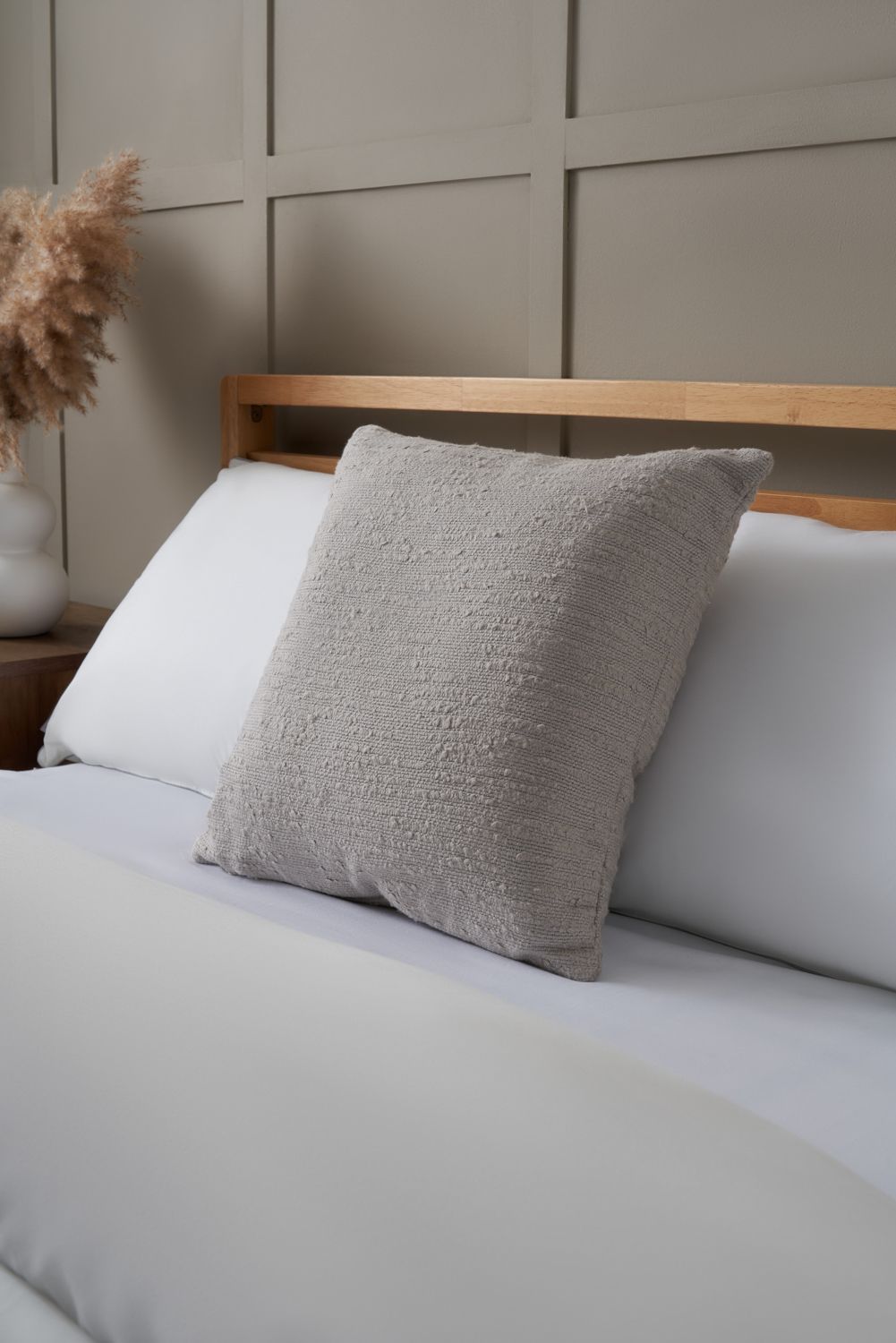 BHS Textured Slub Cushion in Grey