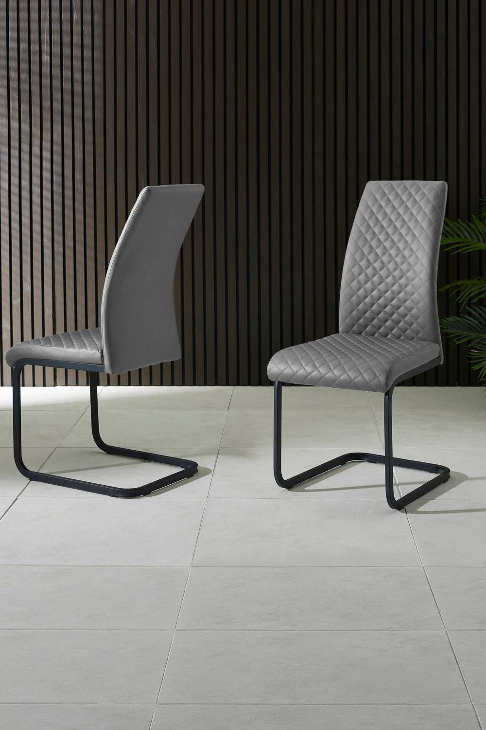 Julian Bowen Xavier High Back Upholstered Dining Chair (Set of 2) in Grey