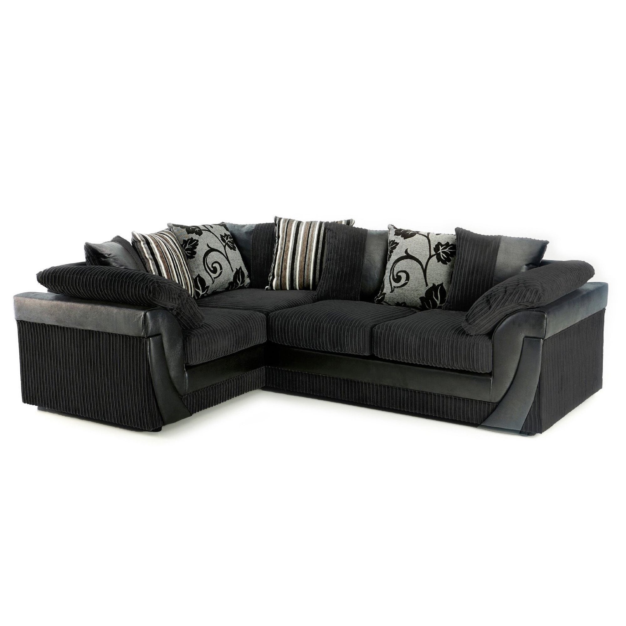Lush Scatter Back Left Hand Corner Sofa Black
