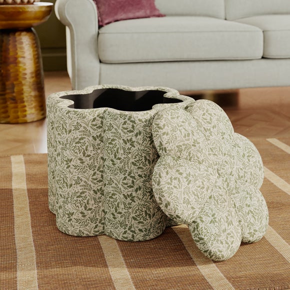 Flower Woodland Leaf Storage Footstool 3