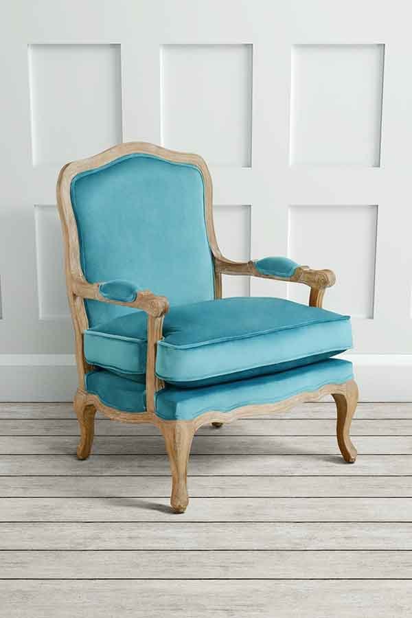 Le Brun - French Oak Teal Occasional Armchair