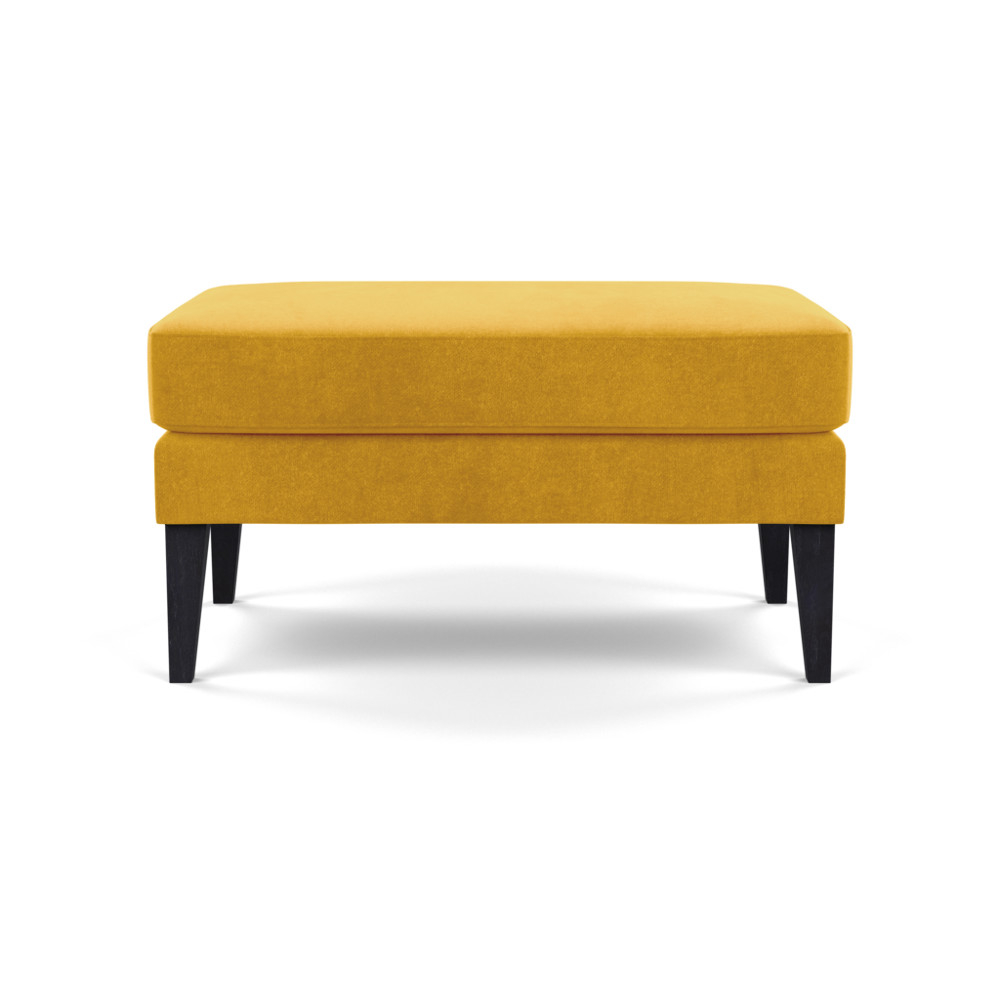 Heal's Richmond Ottoman Smart Luxe Velvet Canary Black Feet
