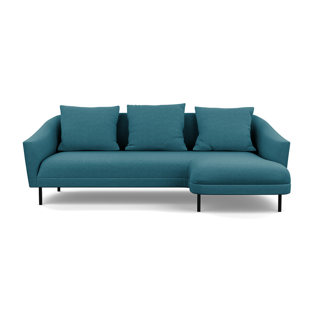 Heal's Portobello Corner Chaise RHF Brushed Cotton Cadet Black Feet