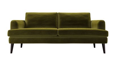 Reuben 3 Seat Sofa in Olive Cotton Matt Velvet - sofa.com