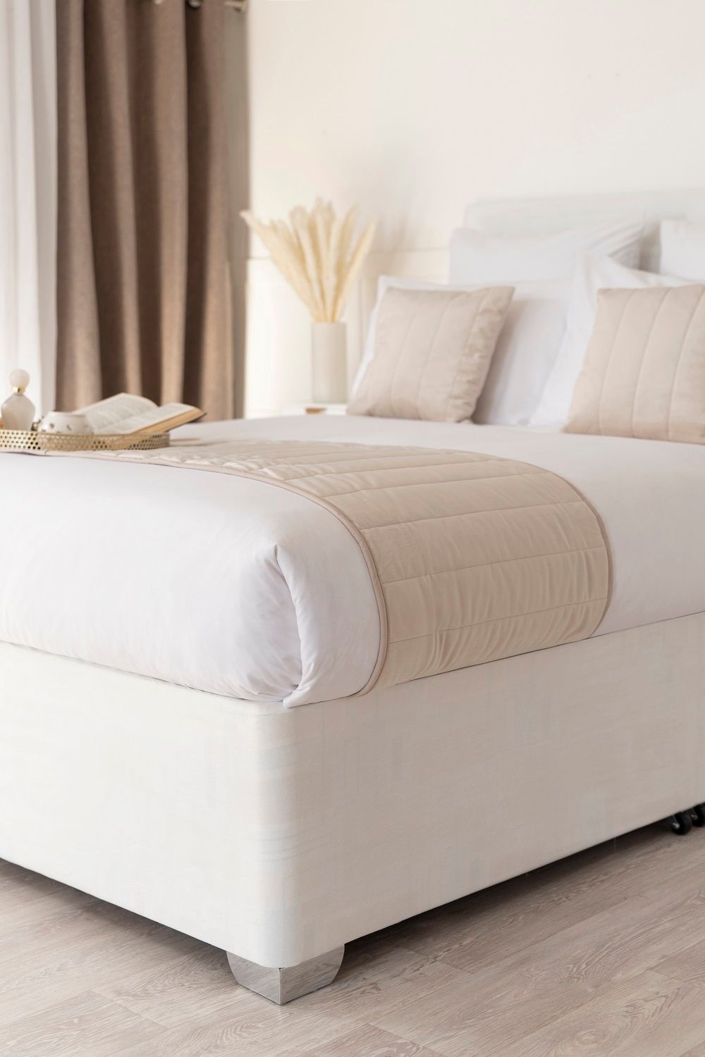 Belledorm Faux Suede Deep Base Wrap in White | Size: Super King