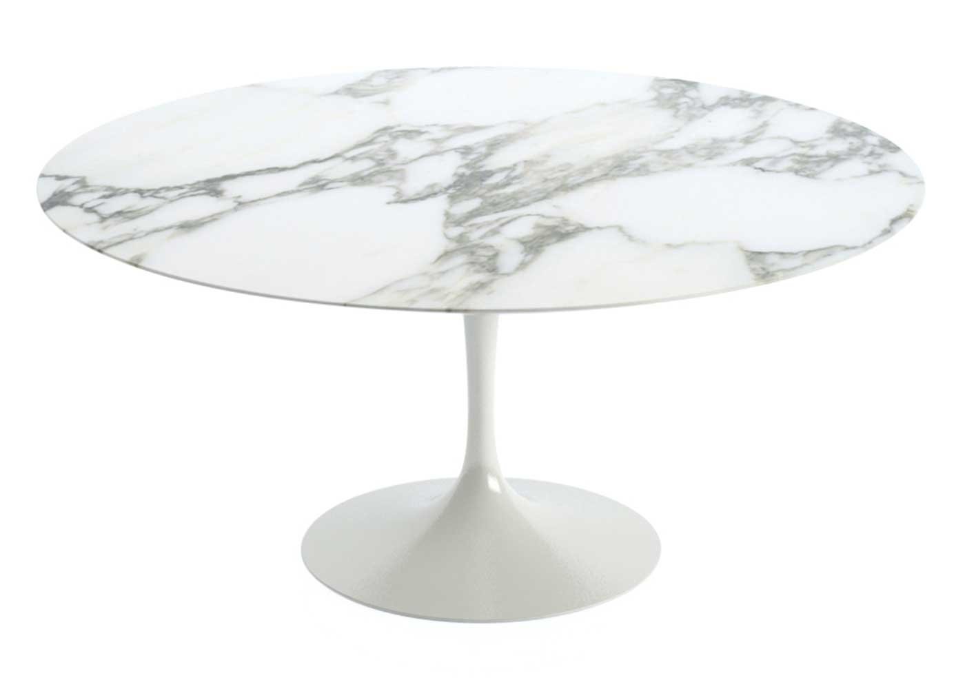 Knoll Saarinen Large Round Dining Table Arabescato Marble